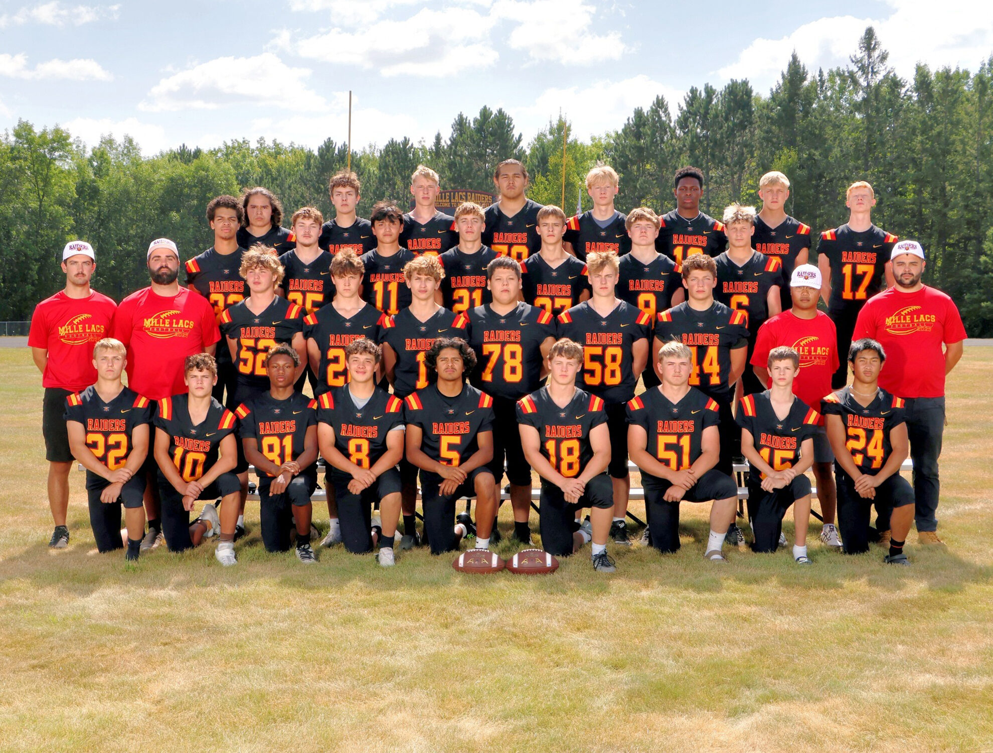 Mille Lacs Raiders Football Team and Coaches